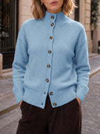 Saodimallsu Womens Mock Neck Button Up Cardigans