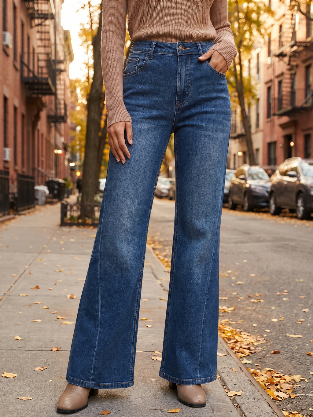 Saodimallsu Women High Waisted Flare Jeans