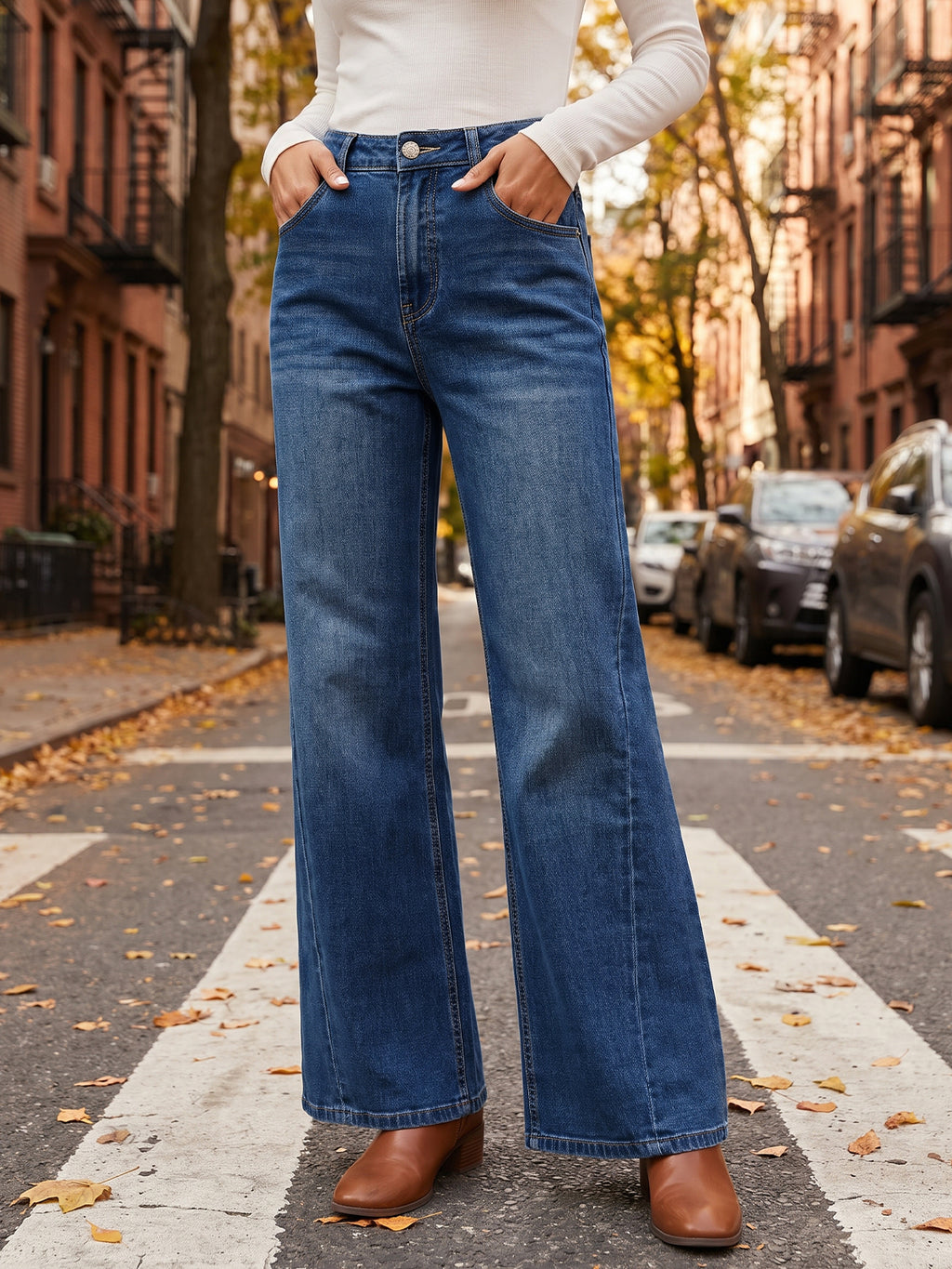 Saodimallsu Women High Waisted Flare Jeans