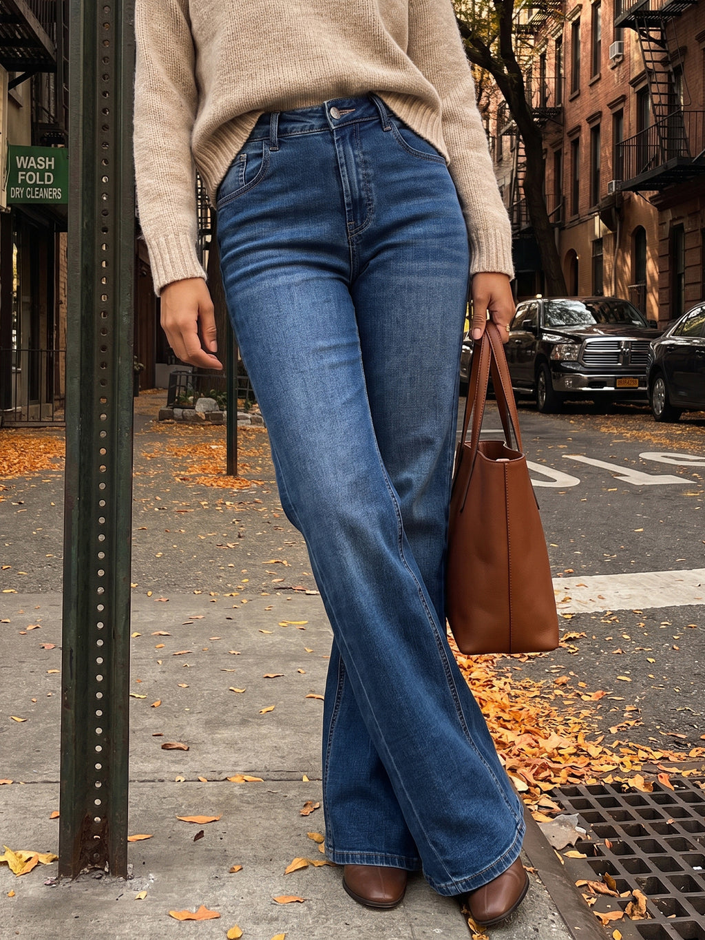 Saodimallsu Women High Waisted Flare Jeans