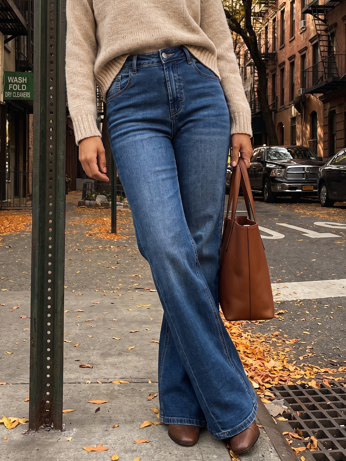 Saodimallsu Women High Waisted Flare Jeans