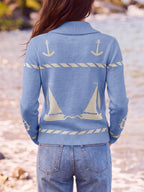 Saodimallsu Womens Zip Up Collared Sweater