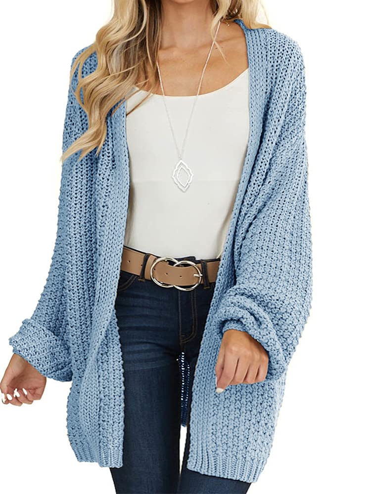 Saodimallsu Womens Oversized Open Front Knit Cardigan