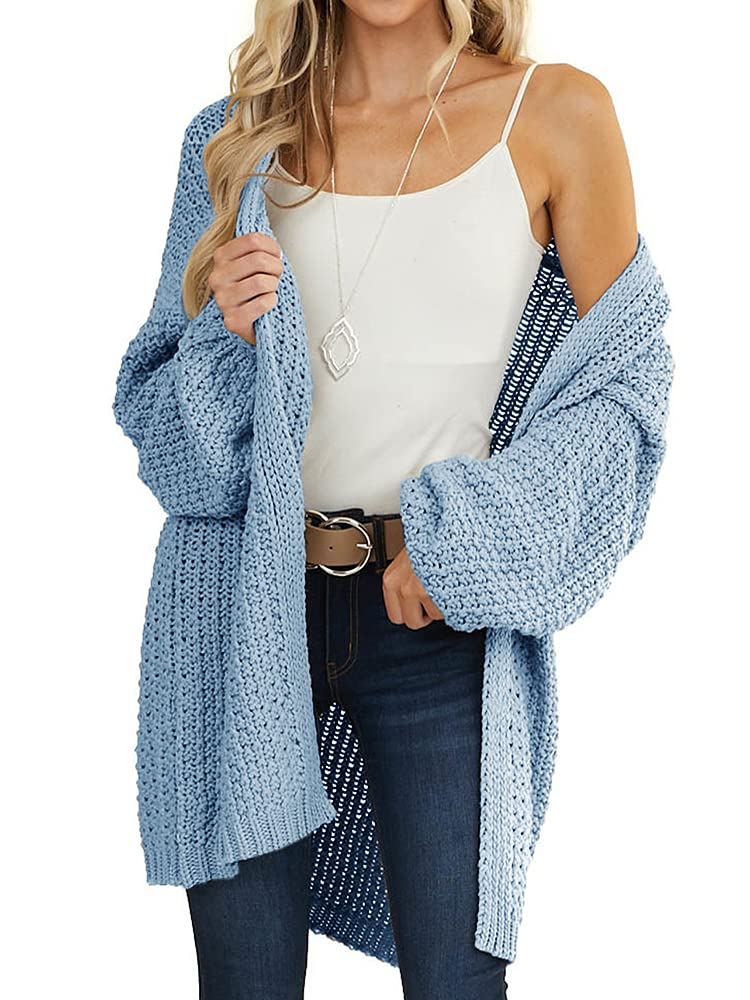 Saodimallsu Womens Oversized Open Front Knit Cardigan