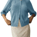 Saodimallsu Womens Puff Sleeve Knit Cardigan