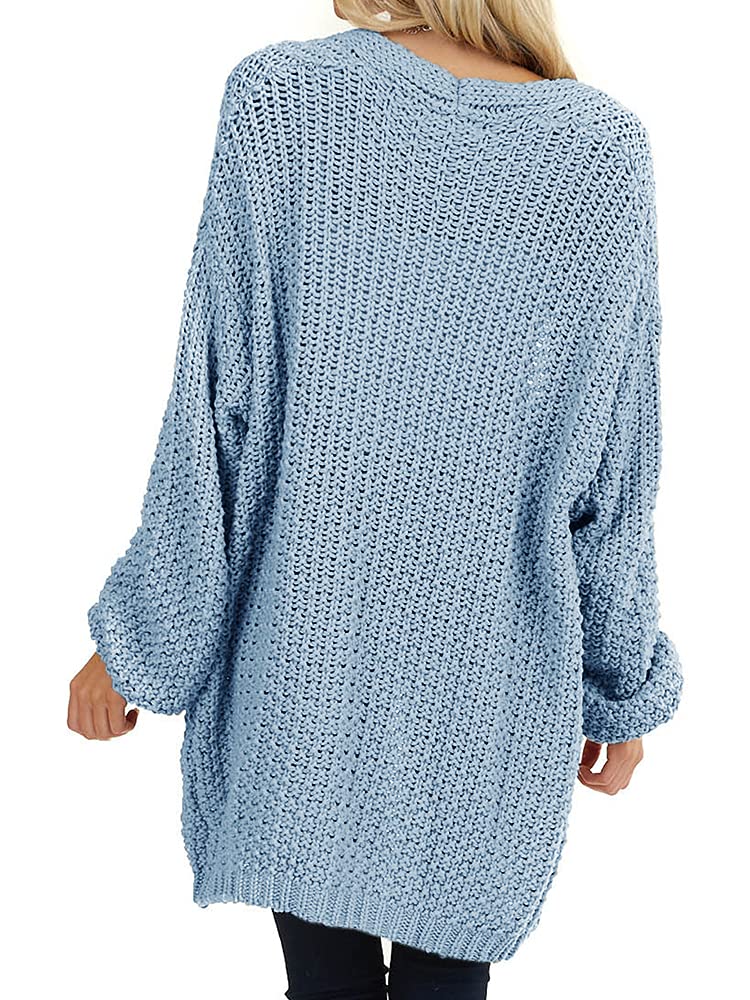 Saodimallsu Womens Oversized Open Front Knit Cardigan