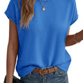 Saodimallsu Womens Waffle Knit Cap Sleeve Top