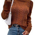Saodimallsu Women Turtleneck Cable Knit Sweater