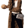 Saodimallsu Womens Cable Knit Long Cardigan