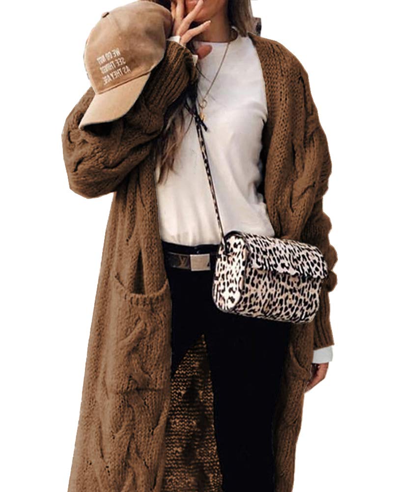Saodimallsu Womens Cable Knit Long Cardigan