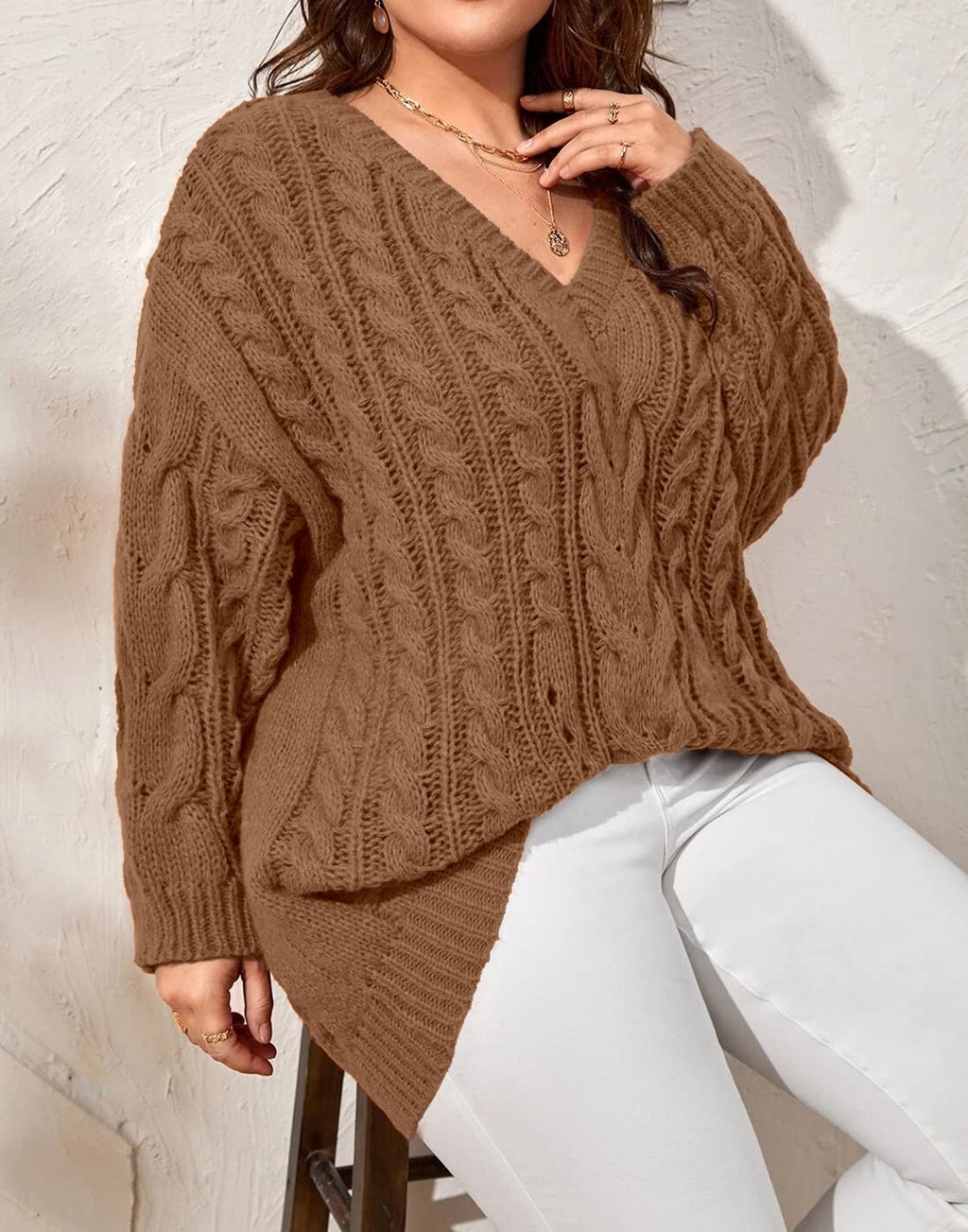 Saodimallsu Womens Plus Size Sweater