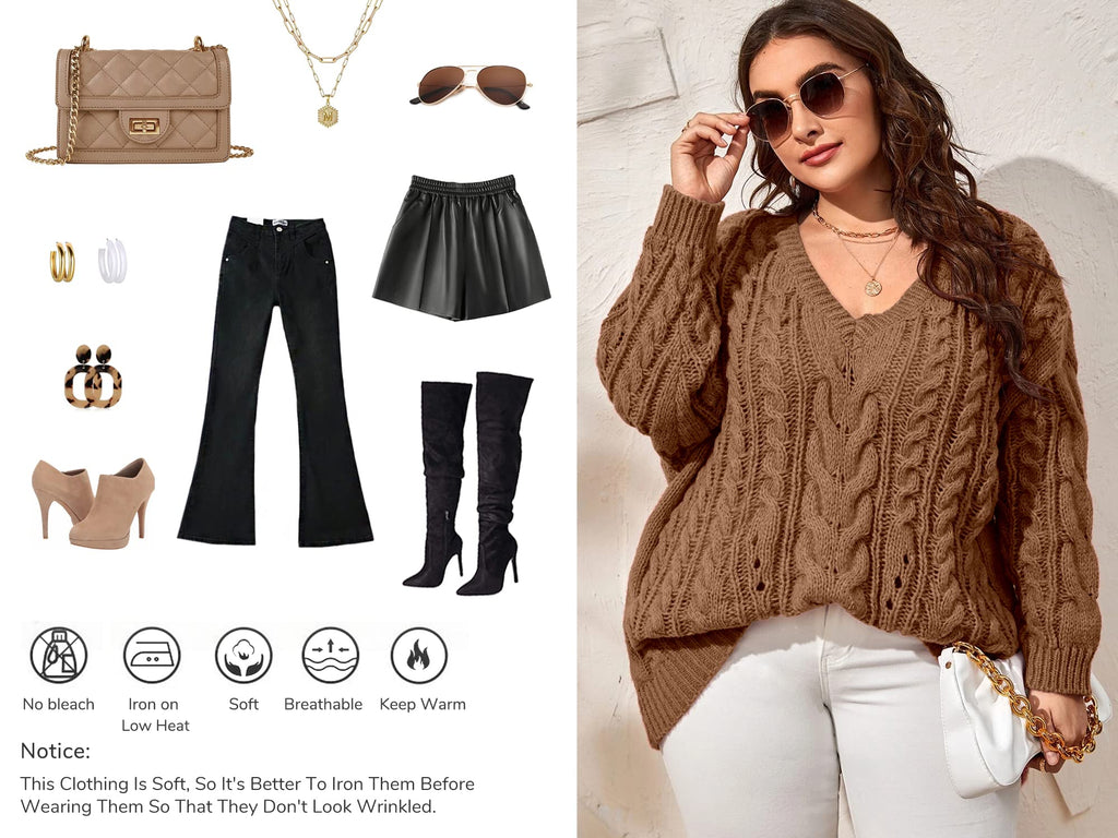 Saodimallsu Womens Plus Size Sweater