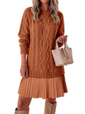 Saodimallsu Women Cable Knit Sweater Dress