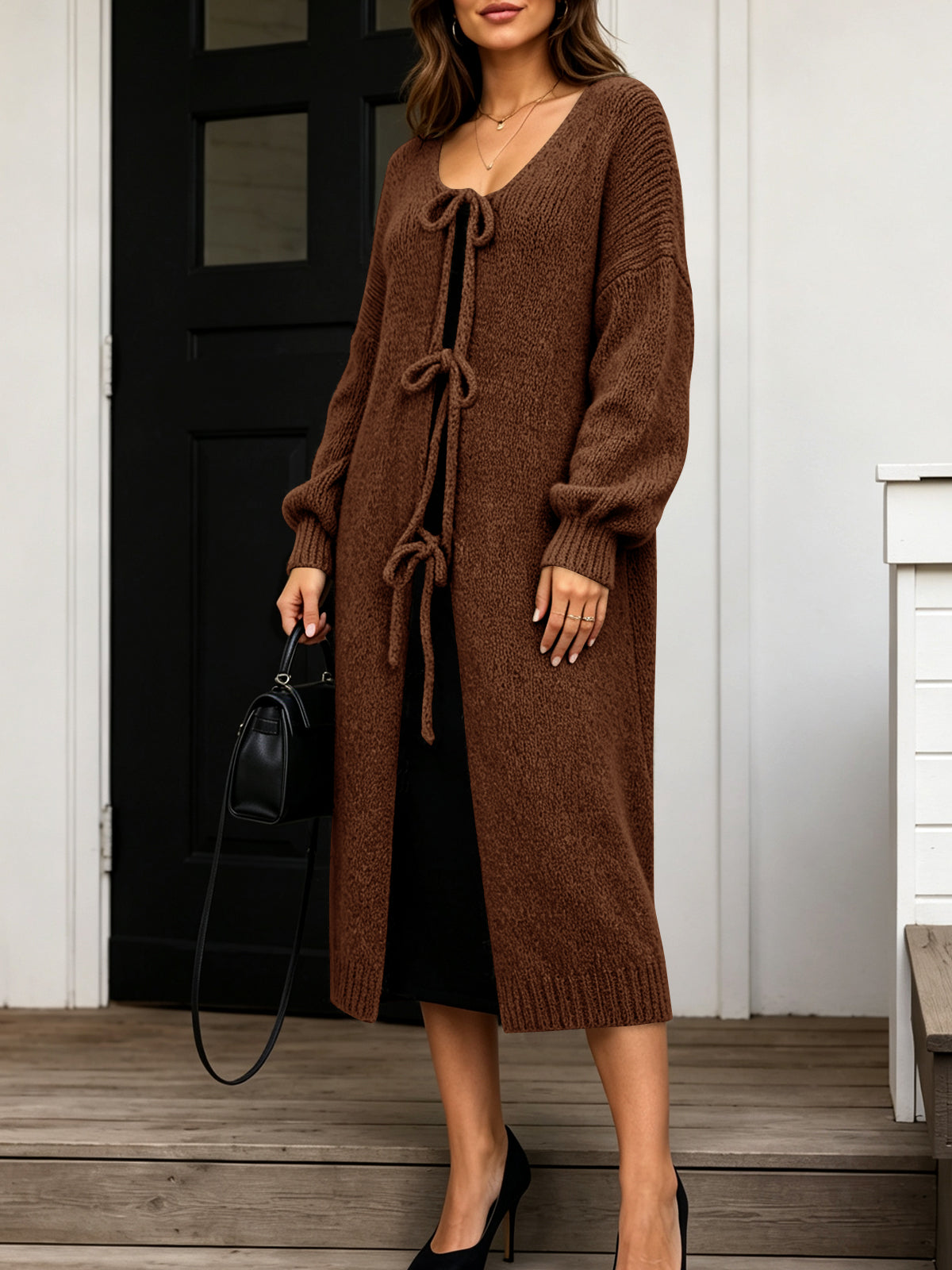 Saodimallsu Women Oversized Fall Long Cardigan