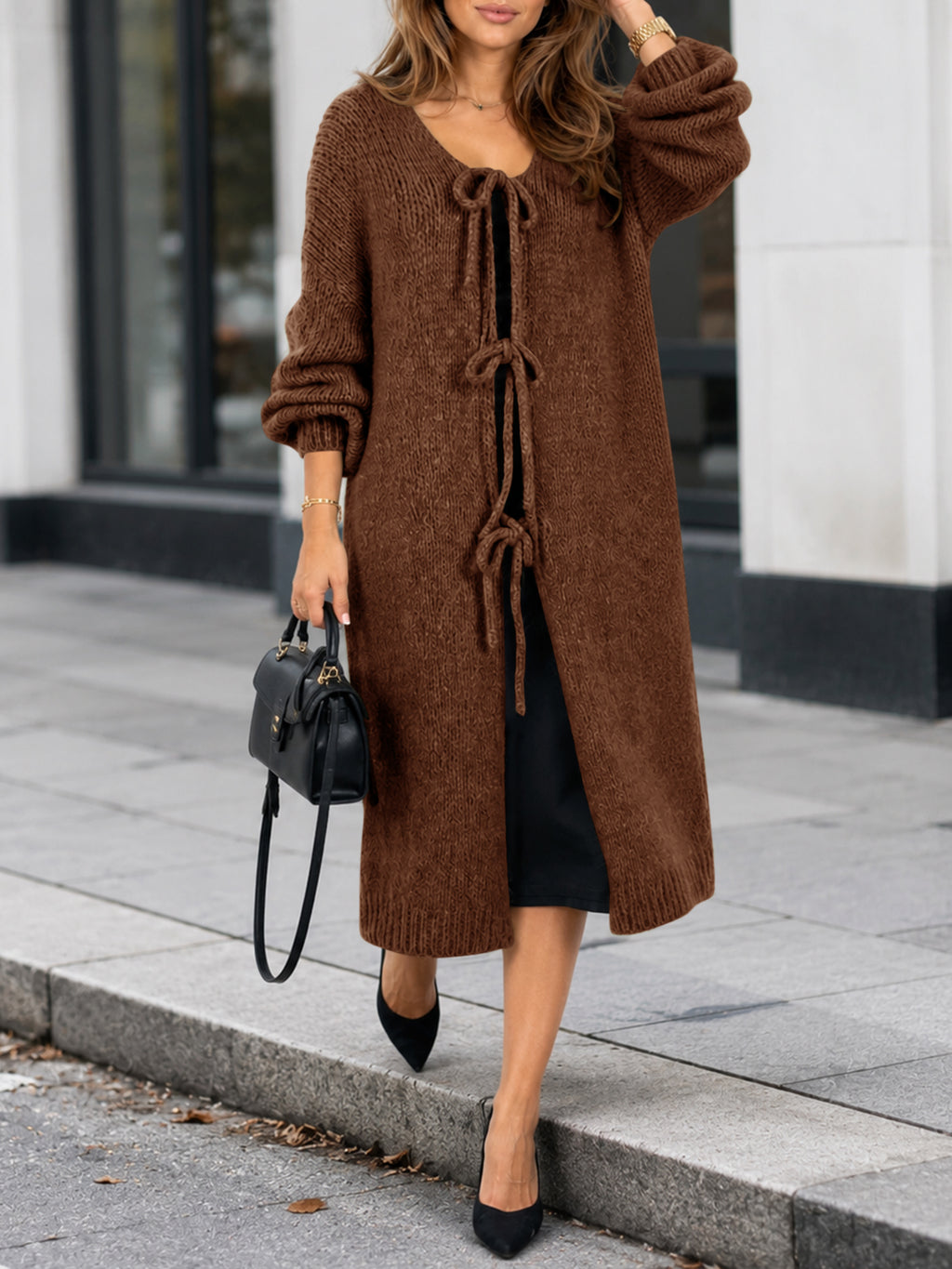 Saodimallsu Women Oversized Fall Long Cardigan