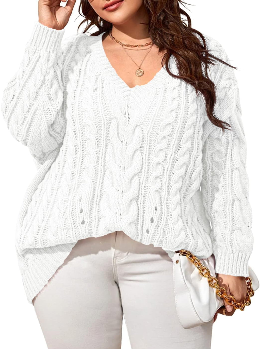 Saodimallsu Womens Plus Size Sweater
