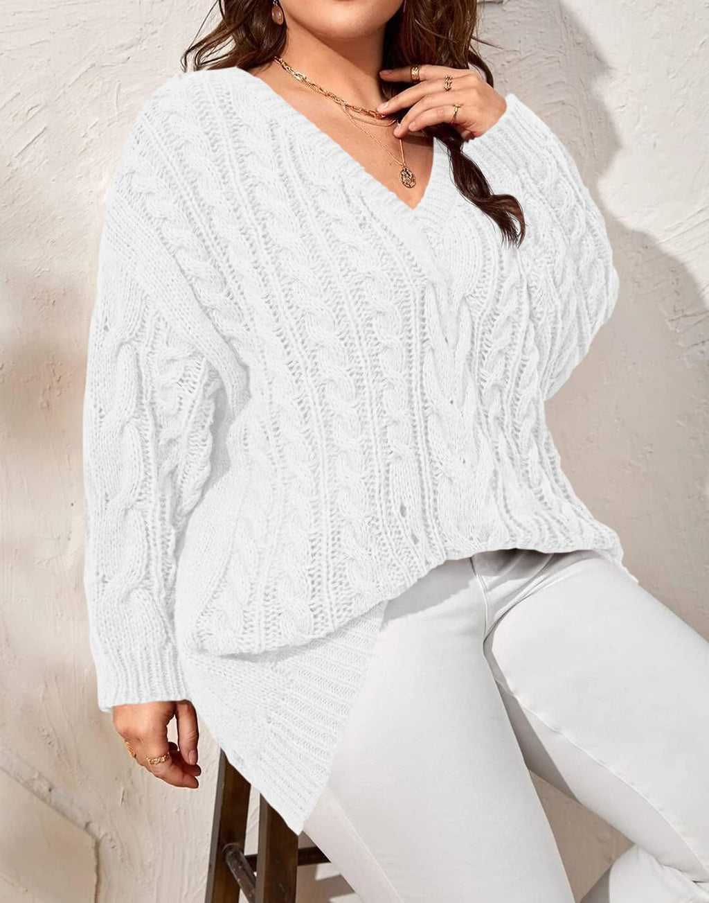 Saodimallsu Womens Plus Size Sweater