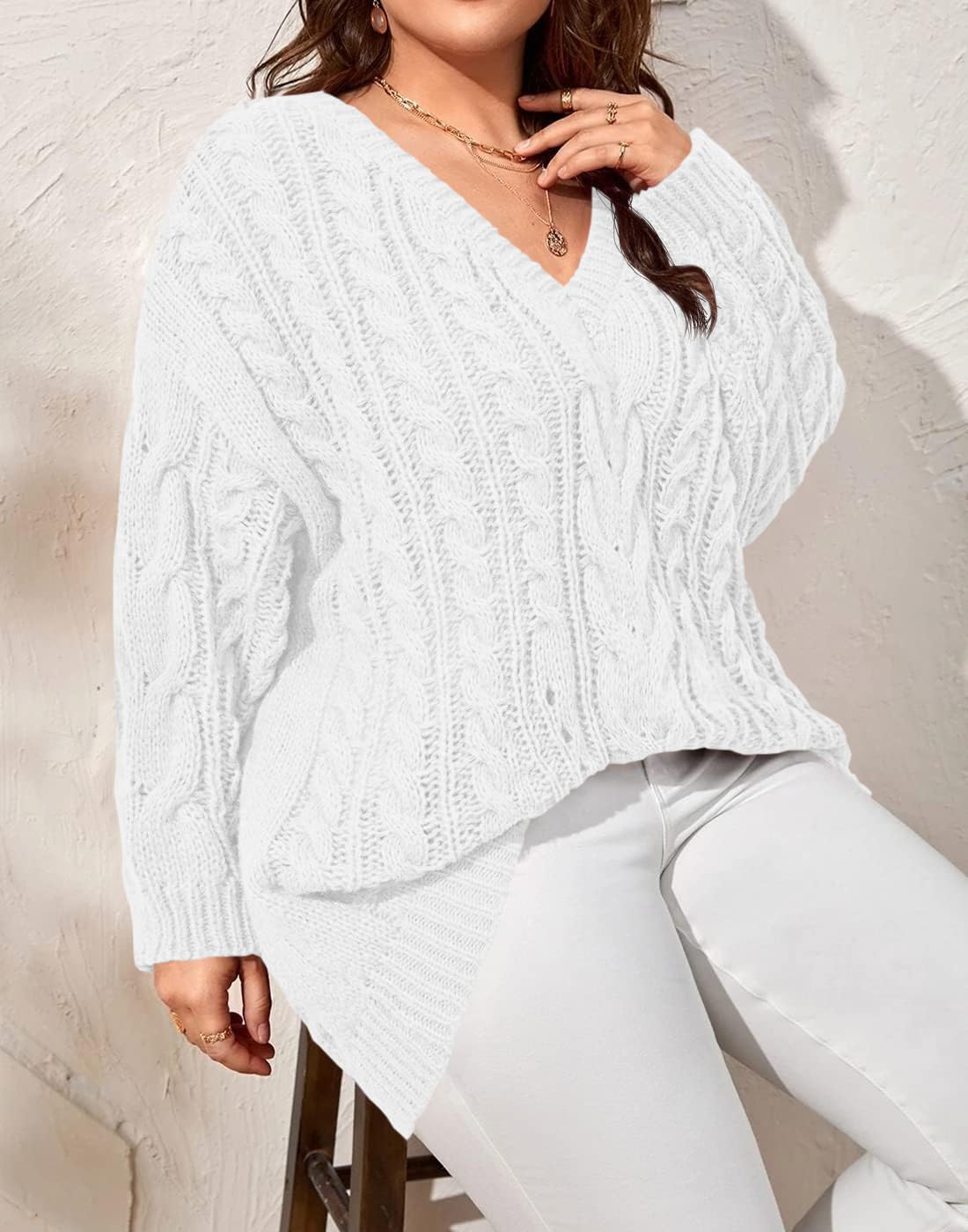 Saodimallsu Womens Plus Size Sweater