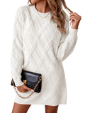 Saodimallsu Womens Cable Knit Fitted Mini Dress