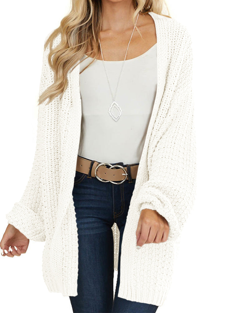 Saodimallsu Womens Oversized Open Front Knit Cardigan