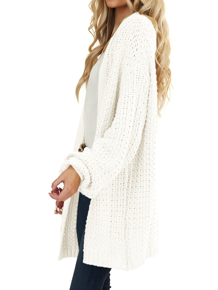 Saodimallsu Womens Oversized Open Front Knit Cardigan