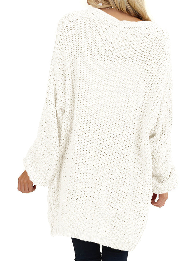 Saodimallsu Womens Oversized Open Front Knit Cardigan
