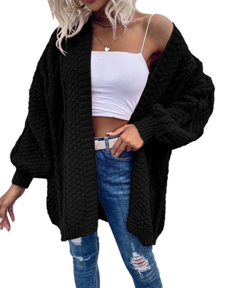 Saodimallsu Womens Chunky Cable Knit Cardigan