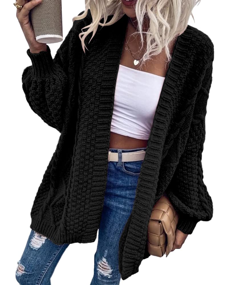 Saodimallsu Womens Chunky Cable Knit Cardigan
