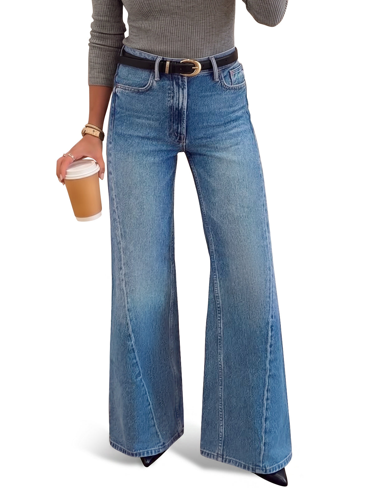 Saodimallsu Women High Waisted Flare Jeans