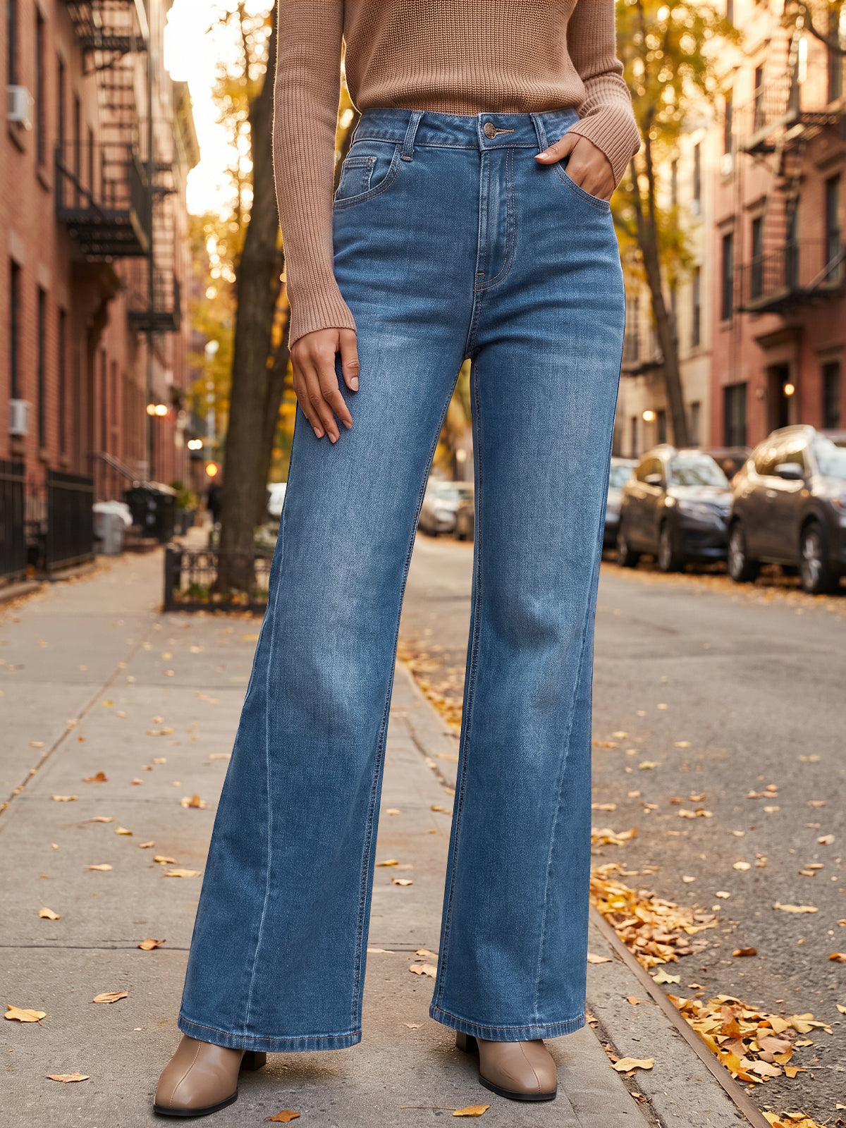 Saodimallsu Women High Waisted Flare Jeans