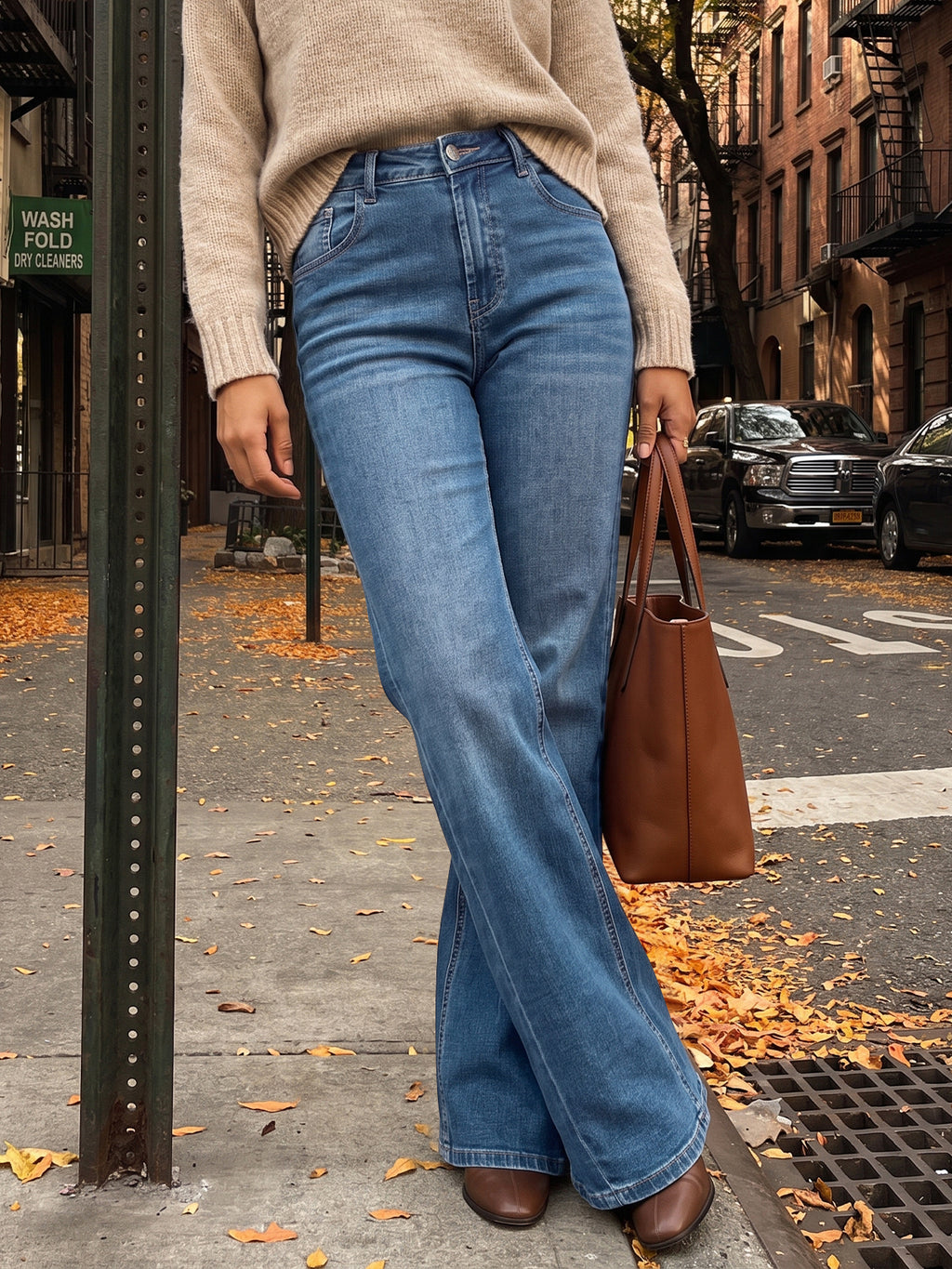 Saodimallsu Women High Waisted Flare Jeans
