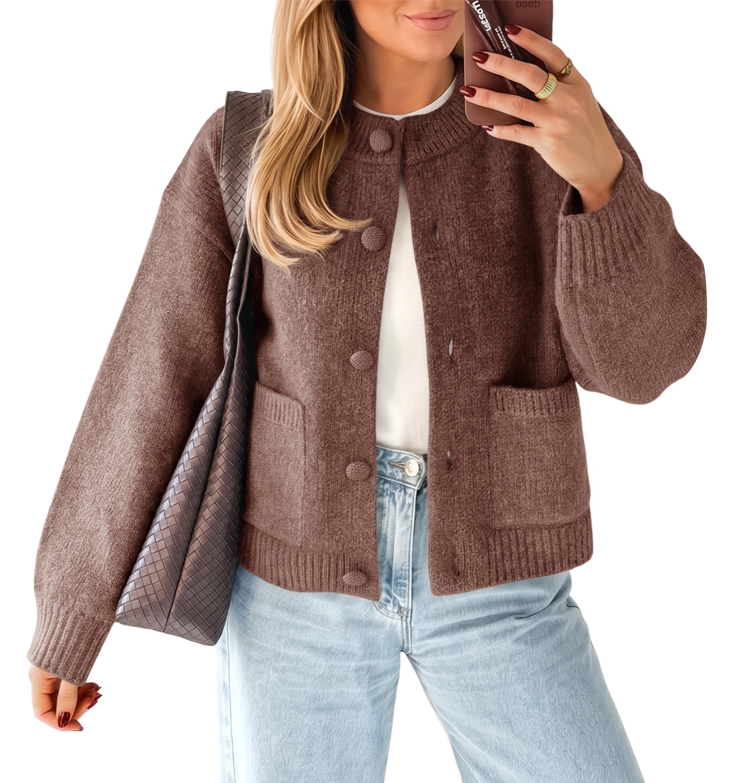 Saodimallsu Womens Casual Knit Button Up Cardigans