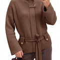 Saodimallsu Womens Zip Up Stand Collar Sweater