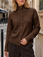 Saodimallsu Womens Mock Neck Button Up Cardigans