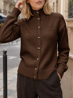 Saodimallsu Womens Mock Neck Button Up Cardigans