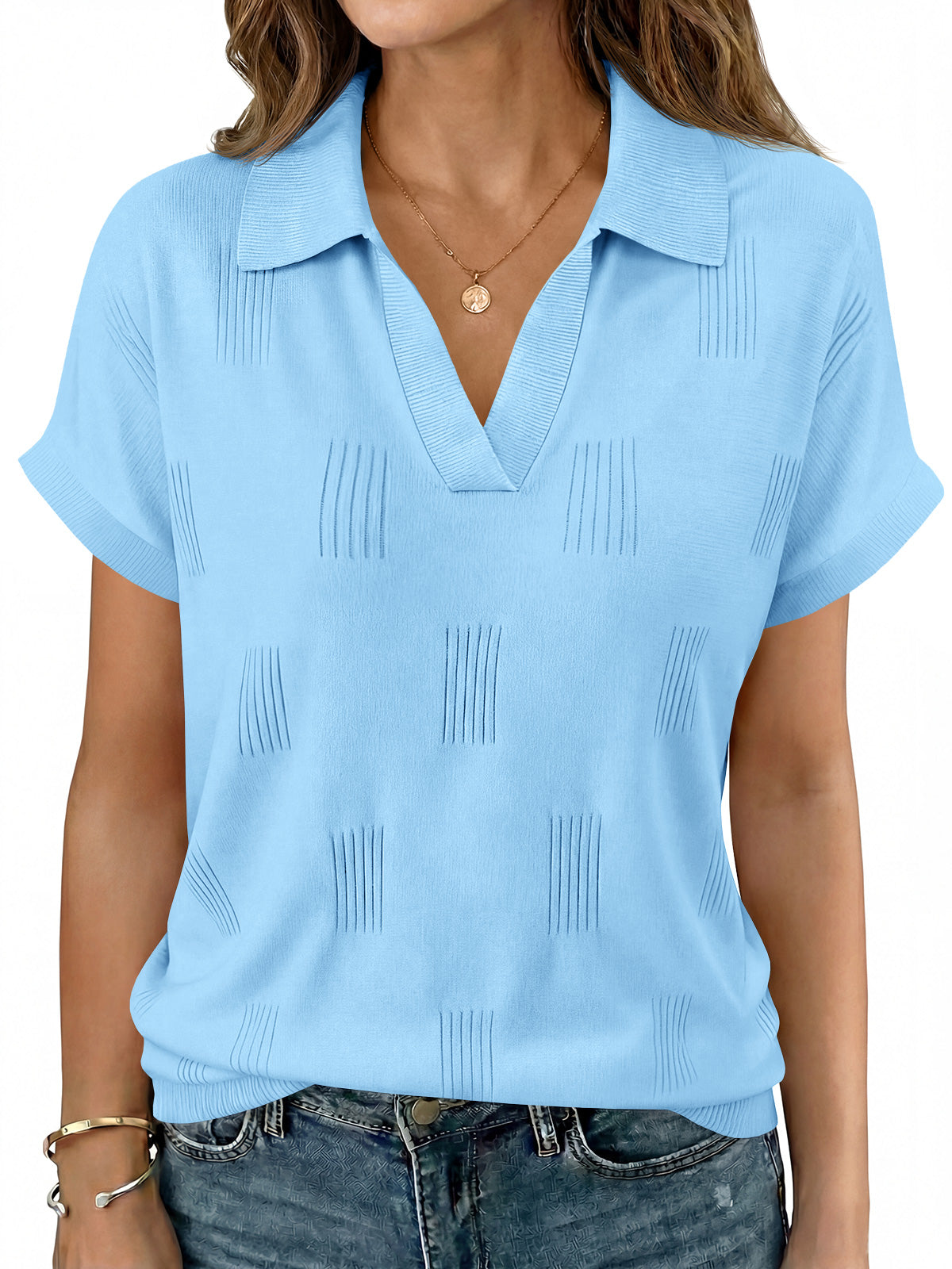 Saodimallsu Womens Cap Sleeve V Neck Shirt