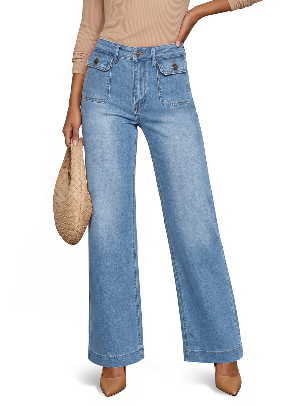 Saodimallsu Women High Waisted Denim Jeans