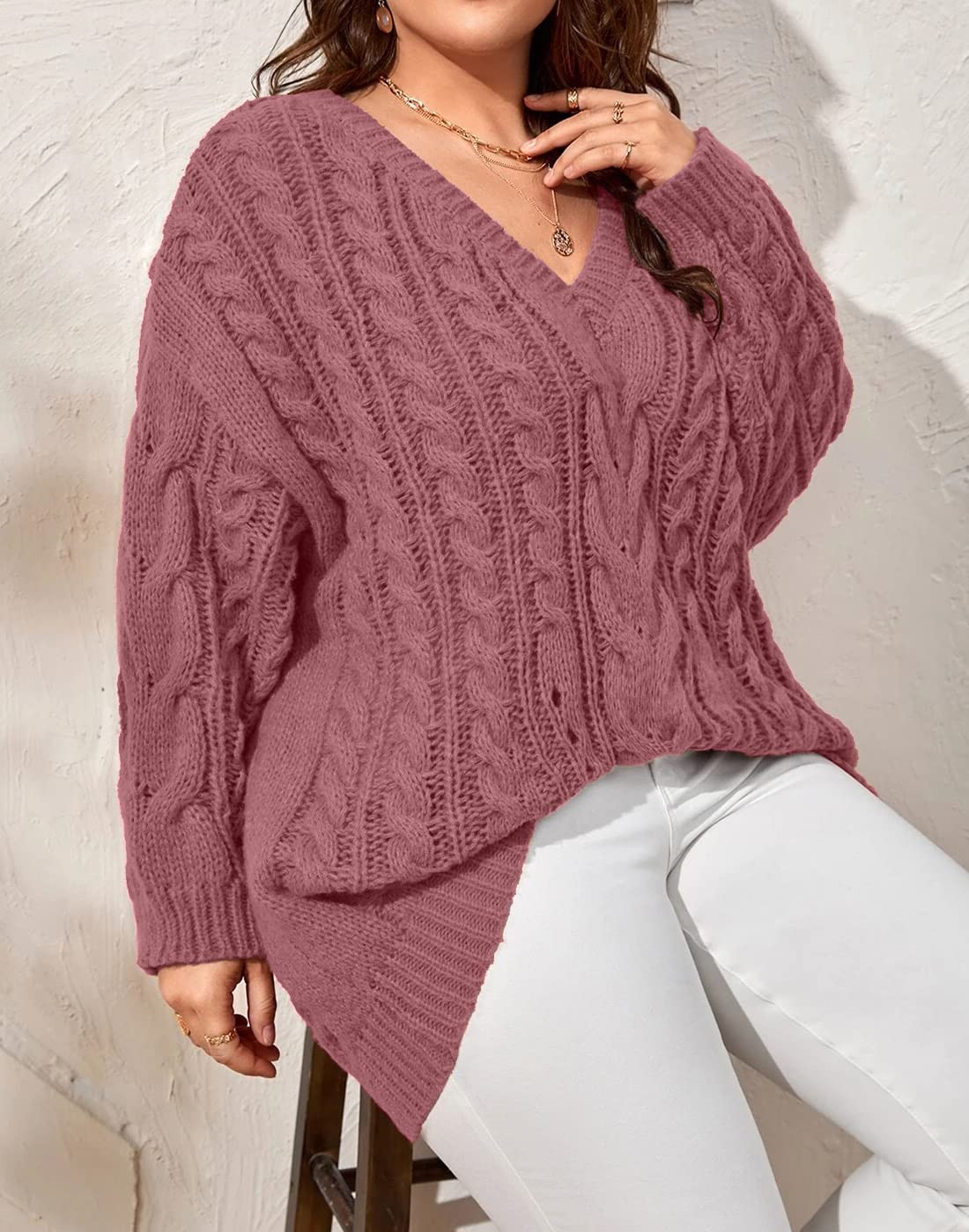 Saodimallsu Womens Plus Size Sweater
