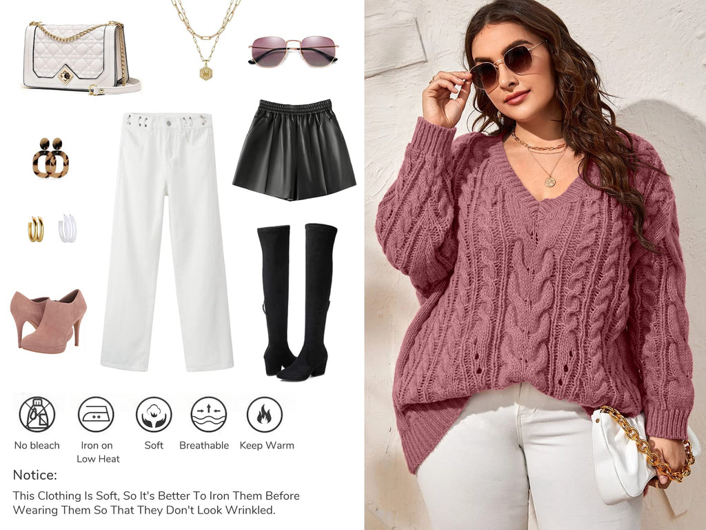 Saodimallsu Womens Plus Size Sweater