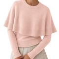Saodimallsu Womens Poncho Ribbed Knit Sweater