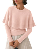 Saodimallsu Womens Poncho Ribbed Knit Sweater