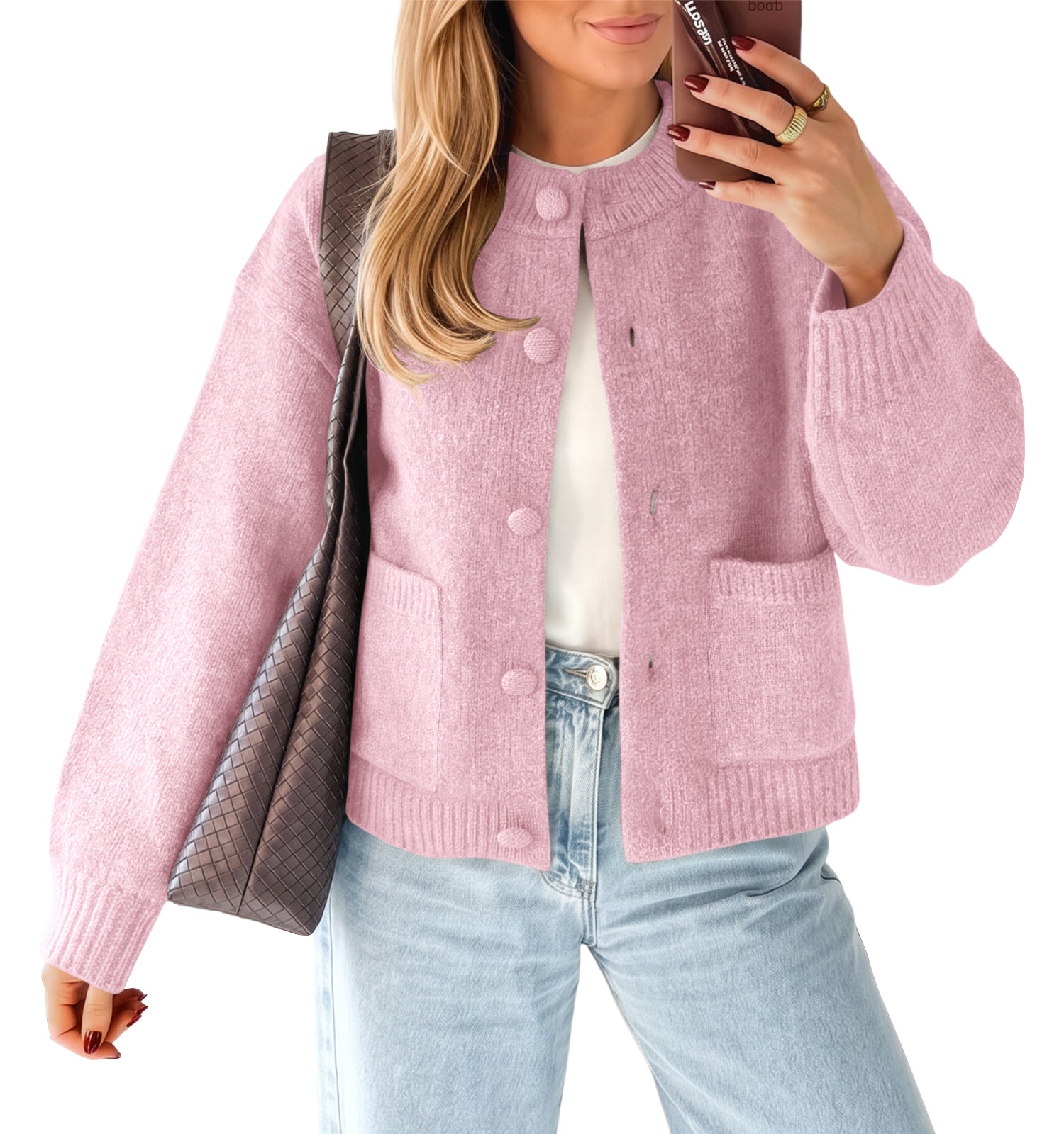 Saodimallsu Womens Casual Knit Button Up Cardigans