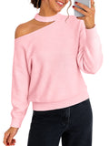 Saodimallsu Womens Off Shoulder Halter Sweater