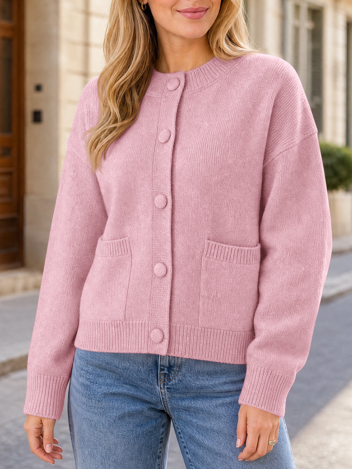 Saodimallsu Womens Casual Knit Button Up Cardigans