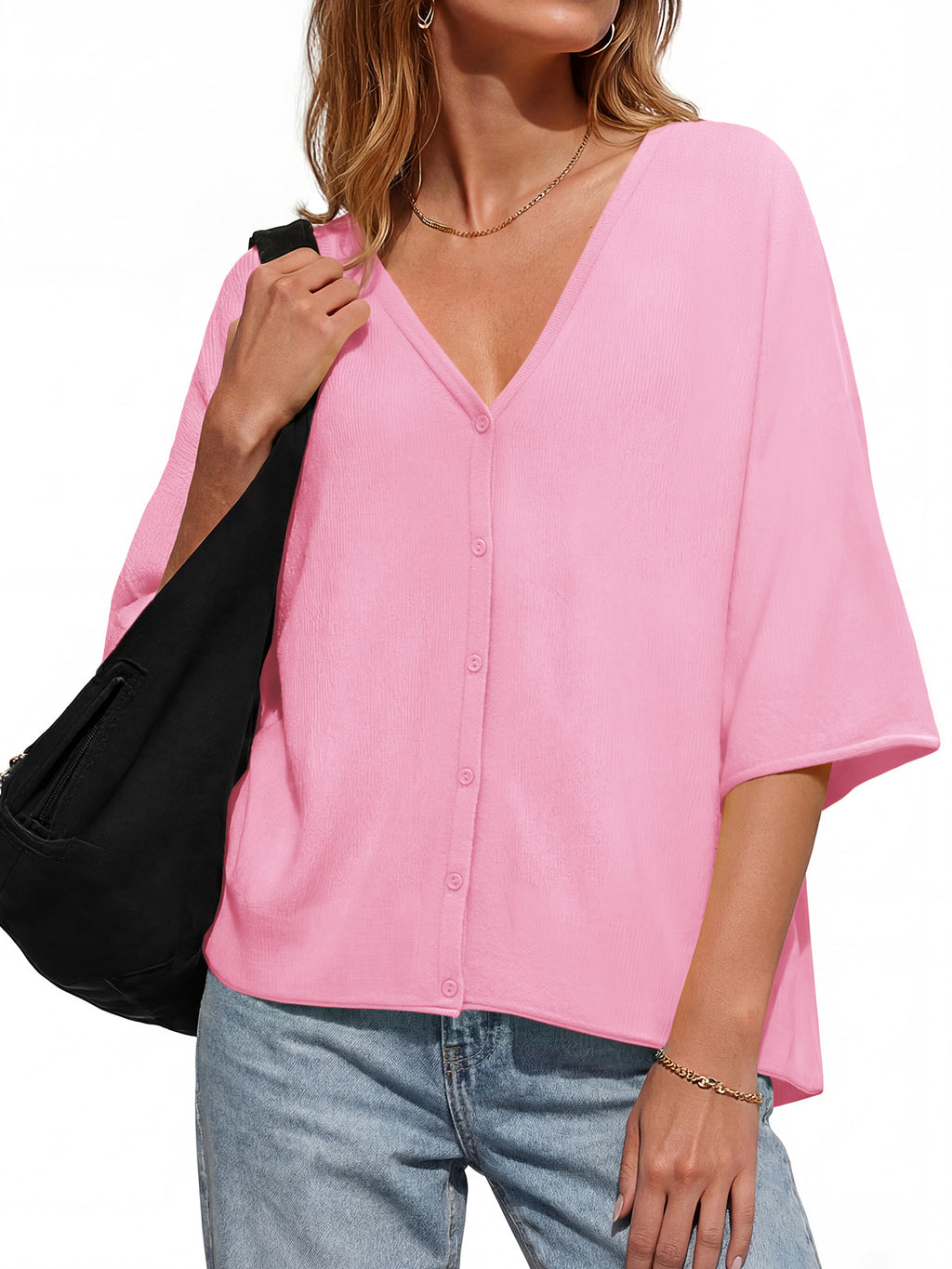 Saodimallsu Womens Batwing Half Sleeve Oversized Cardigans