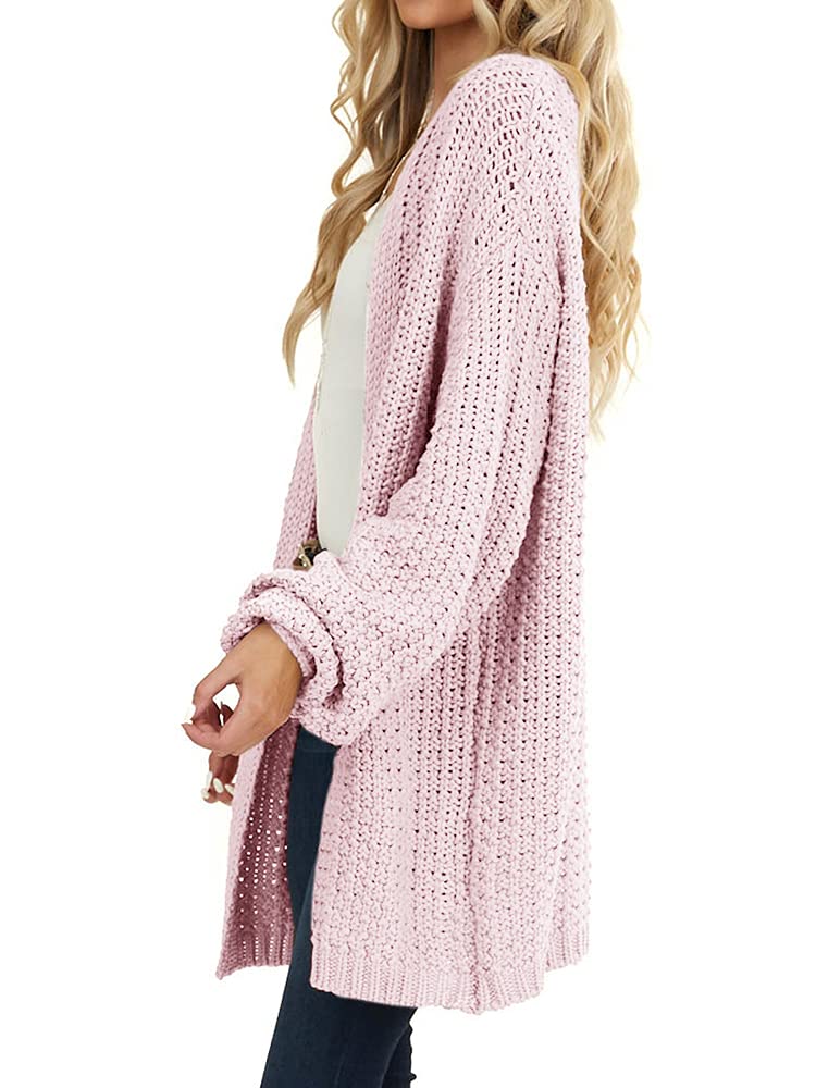 Saodimallsu Womens Oversized Open Front Knit Cardigan