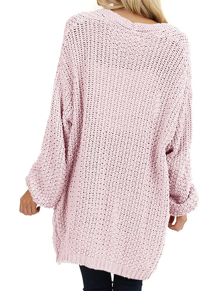Saodimallsu Womens Oversized Open Front Knit Cardigan
