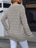 Saodimallsu Womens Crochet V Neck Blouses Sweater