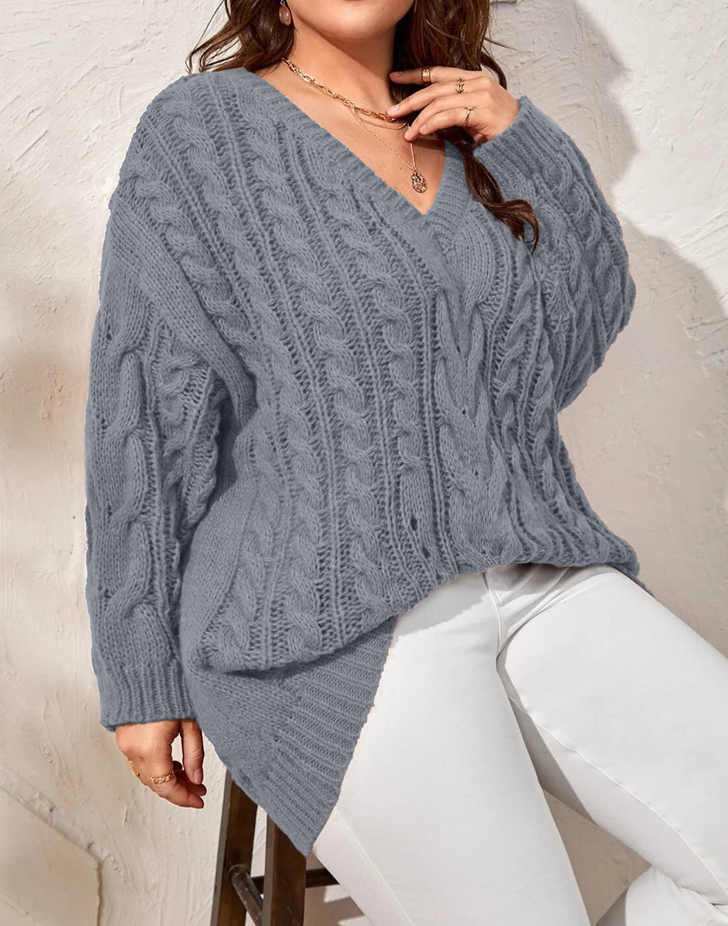 Saodimallsu Womens Plus Size Sweater