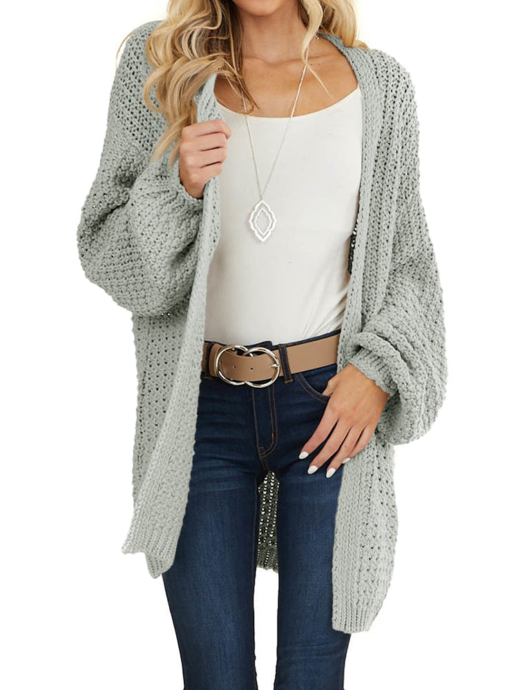 Saodimallsu Womens Oversized Open Front Knit Cardigan